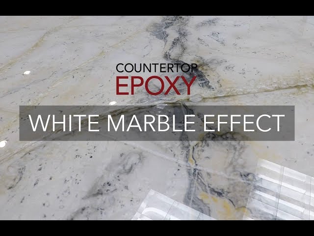 White Marble Epoxy - Countertop Epoxy - White Marble Countertops - Refinish Kitchen Countertops DIY