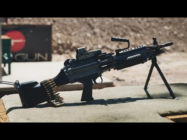 firing a Mg249 SAW in Nevada / Pro Gun Vegas in HDR Lumix S5