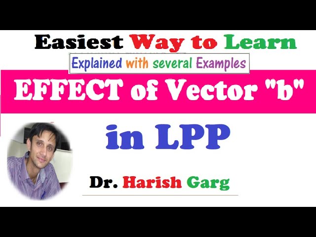 Lecture #2: Effect of requirement vector b on the Optimal Solution - Sensitivity Analysis of LPP