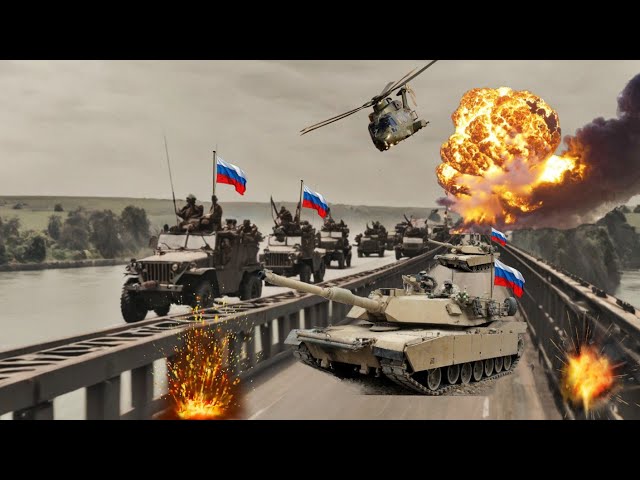 Today! Ukrainian Anti-Tanks Have Just Destroyed A Russian Armored Convoy On The Bridge