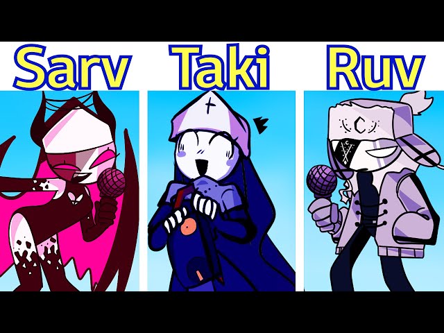 Mid-Fight Masses vs Taki FULL WEEK (Ruv & Sarv VS Taki) [Dialogues/HARD] - Friday Night Funkin' Mod