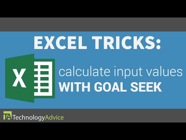 Excel Tricks - Calculate Input Values with Goal Seek