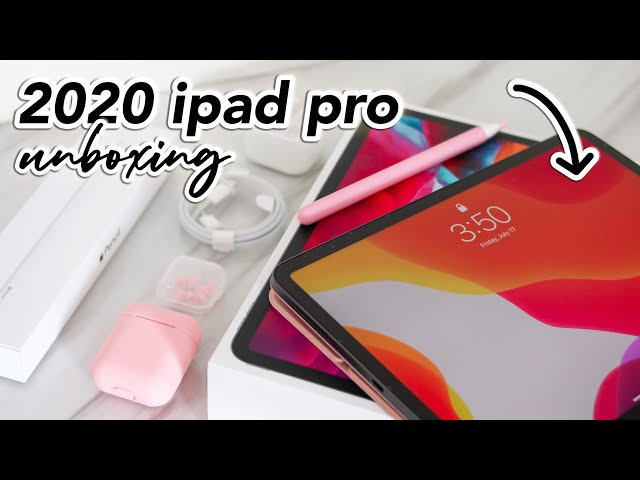 ipad pro 2020 unboxing + cute aesthetic accessories