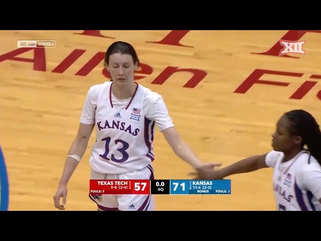 Texas Tech vs Kansas Women's Basketball Highlights