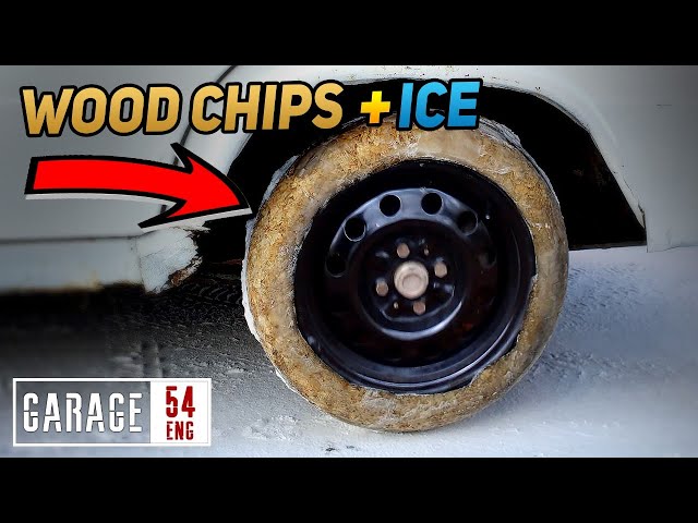 Ice tires with sawdust and metal shavings for reinforcement (and traction)