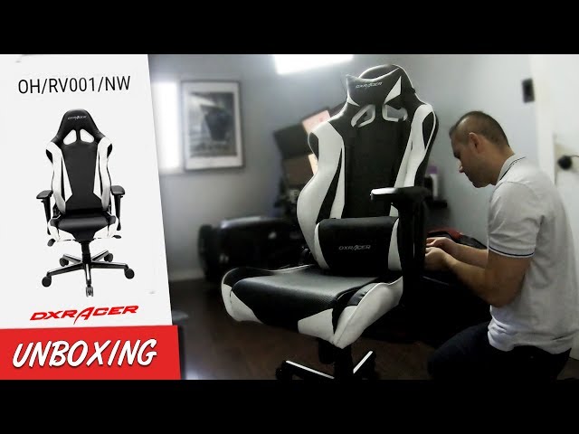 NEW OFFICE CHAIR - DX Racer Gaming Chair - Unboxing / Assembly / Review of OHRV 001NW