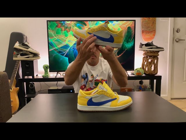 Early Look Travis Scott Jordan One Low 'Yellow Canary' Unbox Review and Thoughts