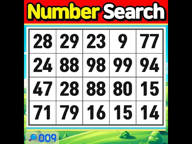 NumberSearch. Are you confident? 【Memory | Concentration | Brain training | Brain quiz】 #009