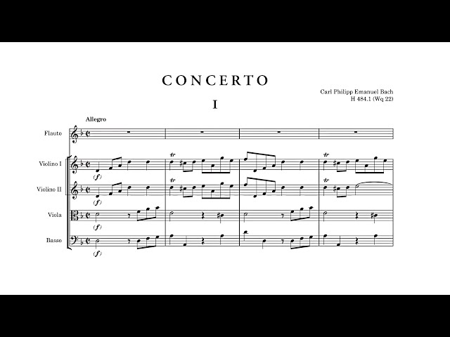 C. P. E. Bach: Flute Concerto in D minor • Yubeen Kim — Full Score