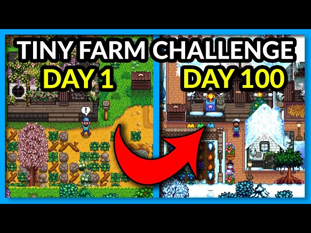I Played 100 DAYS of Stardew Valley BUT on a TINY FARM | Smallest Farm EVER! | Stardew Valley
