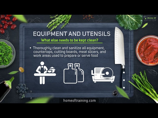 Proper equipment & utensils for the kitchen