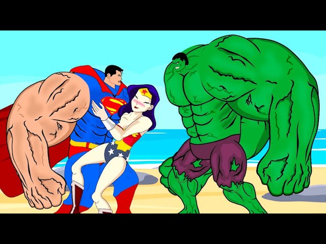 SUPER-MAN, WONDER WOMAN, HULK Runs Away From Love | Super Heroes Animation