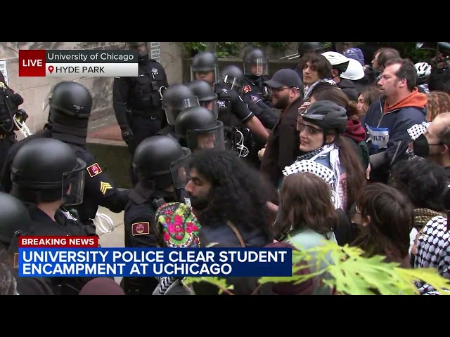 Protesters, police clash at University of Chicago as pro-Palestinian encampment cleared