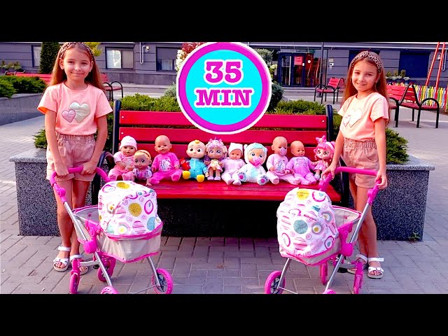 Baby Dolls and Baby Annabell doll video for kids. Kids play baby dolls. Magic Twins