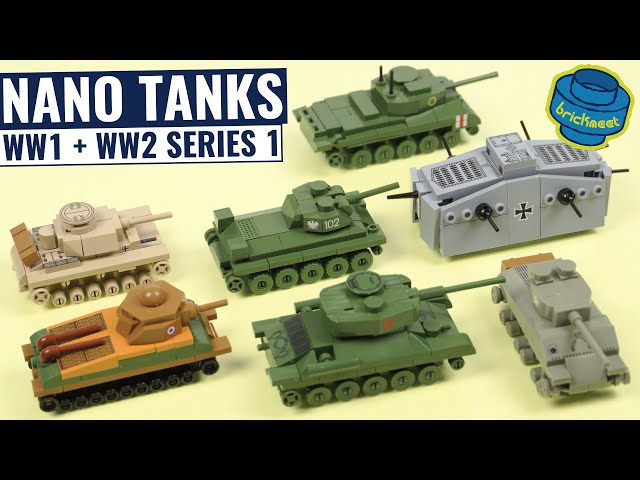COBI Nano Tanks WW1+WW2 - Complete Series 1 (Speed Build Review + Scale Comparison)