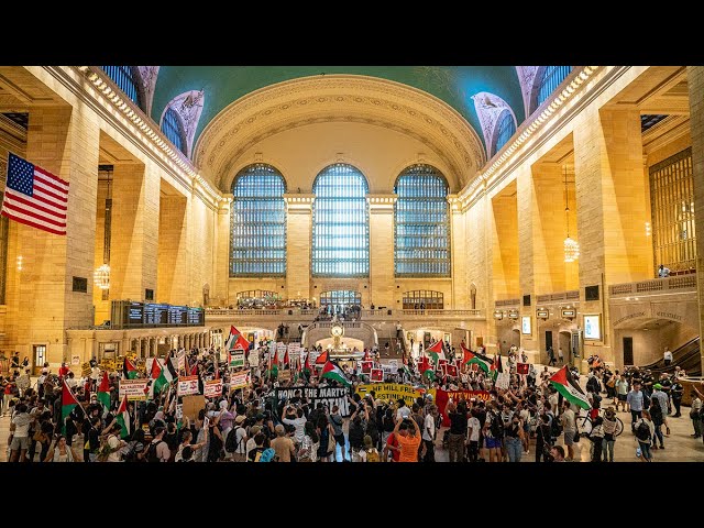 Pro palestine demonstration in Grand Centra Station NYC
