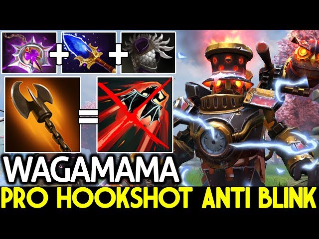 Wagamama [Clockwerk] Pro Hookshot Anti Blink Solo Mid 23 Kills 7.21 Dota 2
