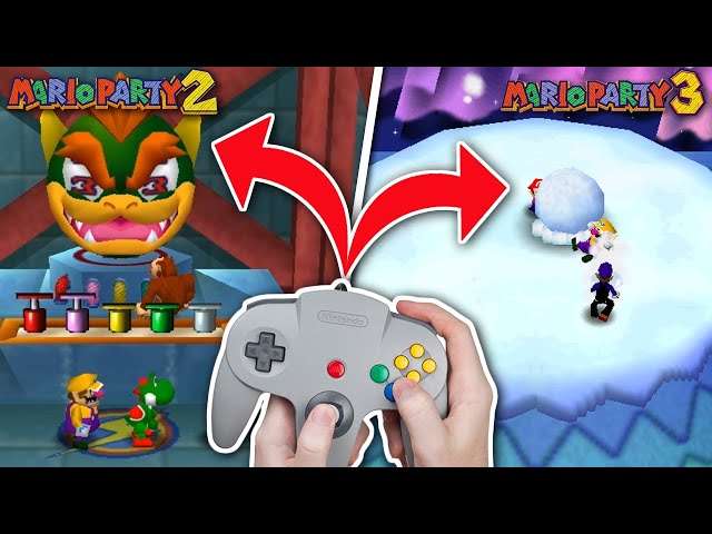 Can you beat Mario Party 2 + 3 with ONE CONTROLLER?