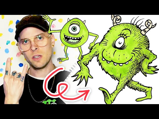 Drawing Mike Wazowski in 9 DIFFERENT ART STYLES