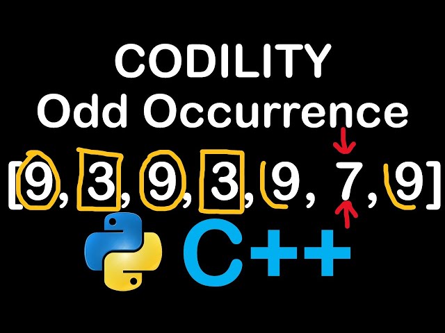 Odd Occurrence Array in Python and C++ Codility Solutions Lesson 2