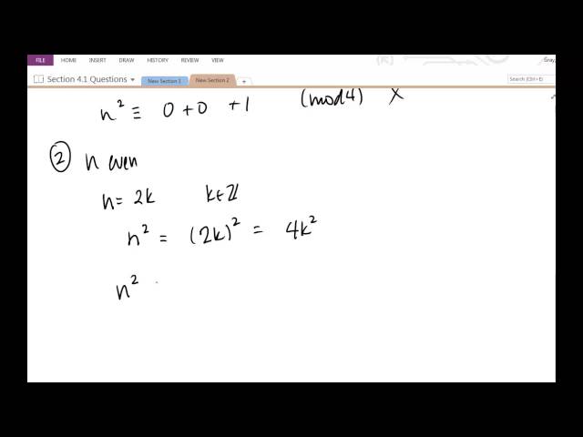 For any integer n, n^2 is congruent to 0 or 1 mod 4