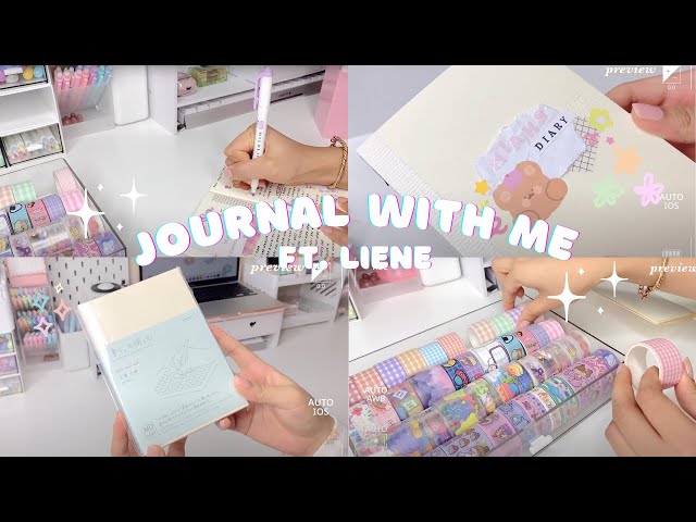 journal with me 📔🤍🌷ft. Liene |midori notebook unboxing, asmr, stickers|