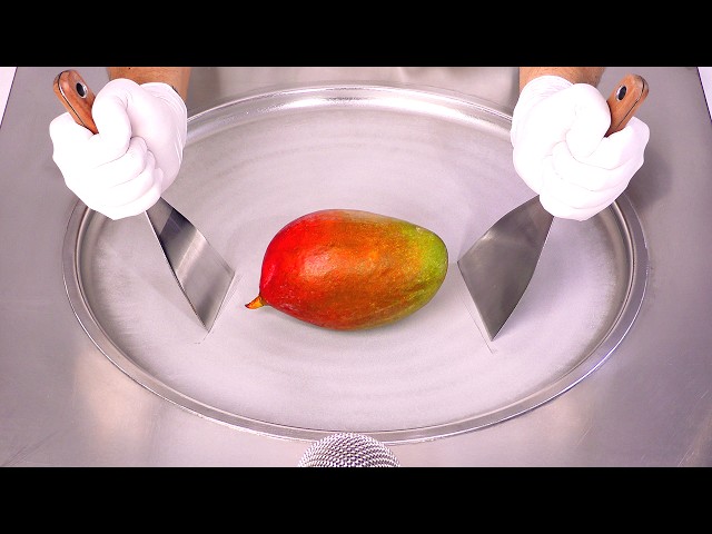 ASMR | How to make Mango - Ice Cream Rolls | Satisfying & Delicious (no talking)