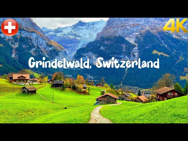Grindelwald, Switzerland walking tour 4K 60fps - The Most Beautiful Villages in Switzerland
