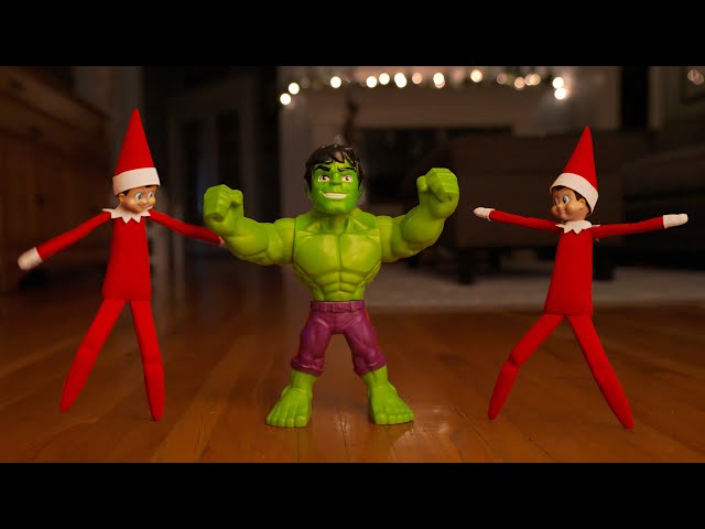 Elf On The Shelf Caught Moving on Camera Playing With The Hulk