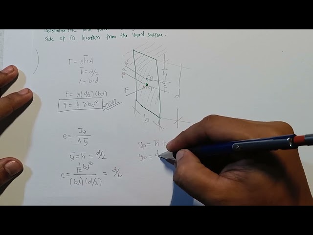 Fluid Mechanics - Hydrostatic Forces on Plane Surfaces Example 1