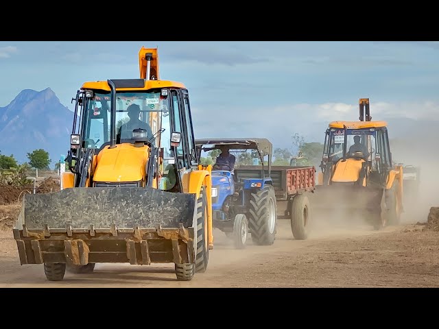 JCB 3DX Plus Loading Mud Sonalika 42 RX Swaraj 735 FE and John Deere 5050,5045 D Tractor | Jcb Video