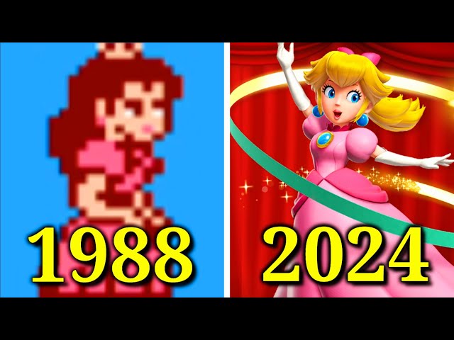 Evolution of Princess Peach in Video Games 1988-2024