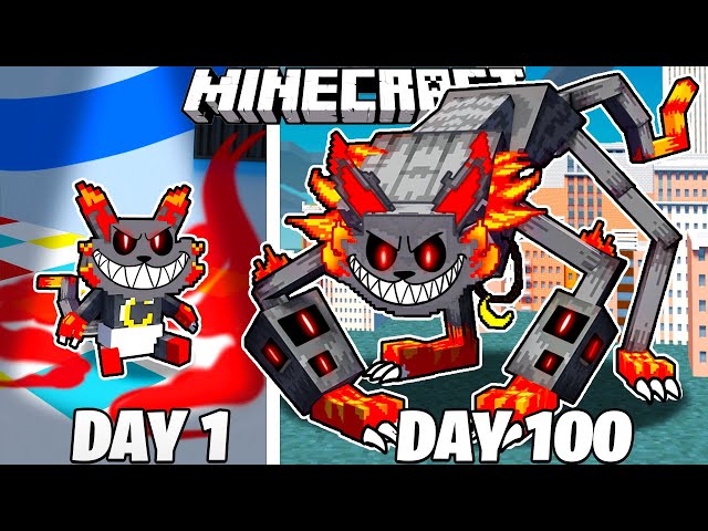 I Survived 100 Days as EVIL CATNAP in HARDCORE Minecraft!