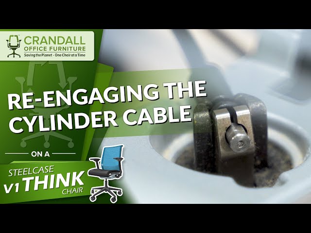 Re-engaging the Gas Cylinder Cable on a Steelcase Think Chair