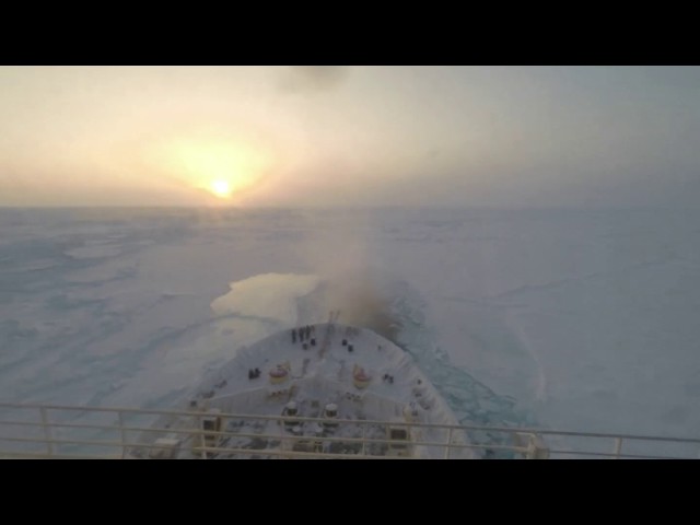 Return from MOSAiC expedition: Kapitan Dranitsyn breaking southwards through the ice