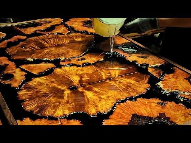 Crafting a Black Epoxy Table from Old House Wooden Columns - How to Make a Colored Epoxy Resin Table