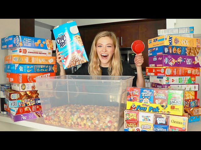 Making 100 Cereals Into A GIANT Rice Krispie Treat | Kelsey Impicciche