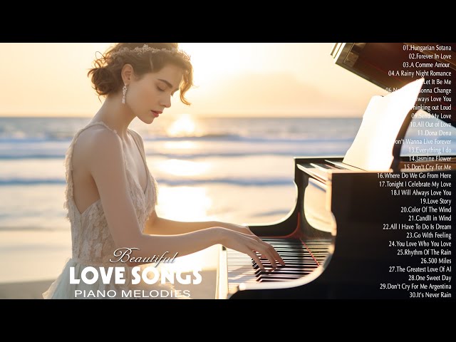 Best Beautiful Piano Love Songs ~ Ocean Sound for Stress Relief ~ Meditation, Relaxation, Sleep, Spa