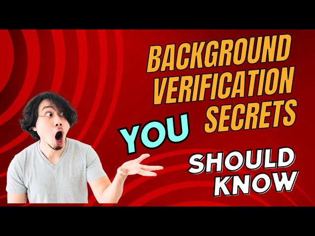 Background Verification Secrets #backgroundverification #job #employment #freshers #interview