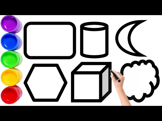 Learn New Shapes drawing, Colors for kids | Toddler Learning videos,2d shapes song, preschool