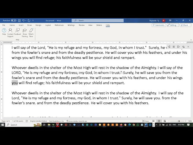 2024-01-16 Psalm 91 and Deuteronomy 6 4 9
