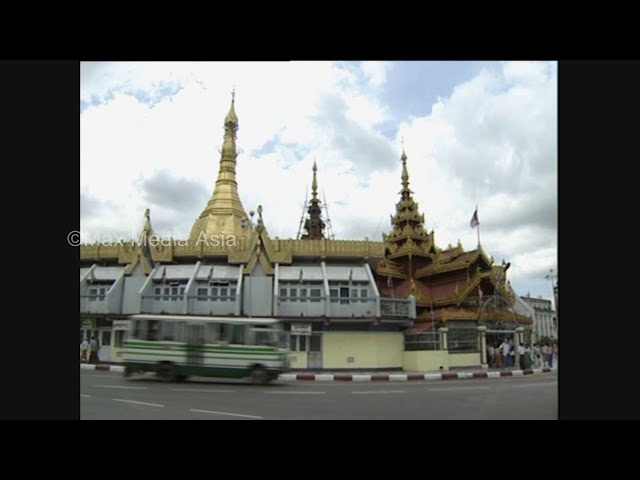 Burma Rangoon  People Street Traffic Views Part 1