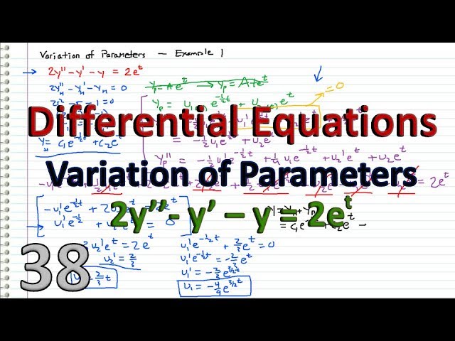 Differential Equations - 38 - Variation of Parameters (Non-homogeneous)