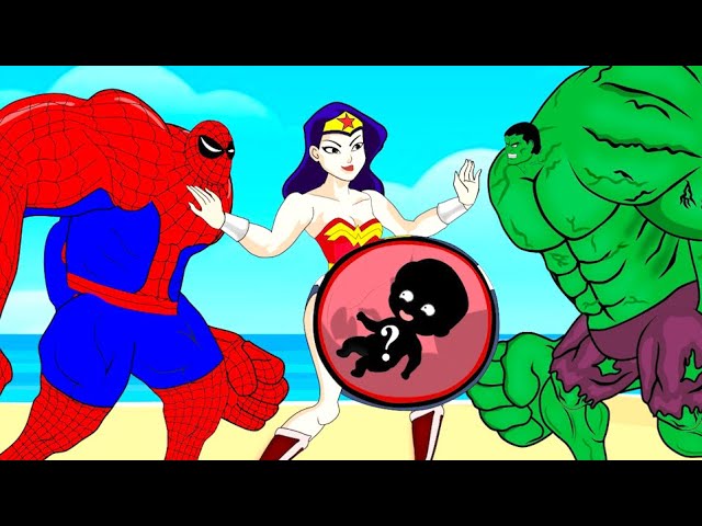 Evolution Of WONDER WOMAN Pregnant - HULK Vs SPIDER-MAN : Who is the baby's father?