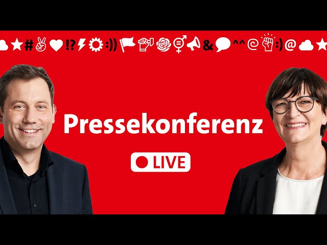 Pressekonferenz mit den SPD-Vorsitzenden Saskia Esken und Lars Klingbeil