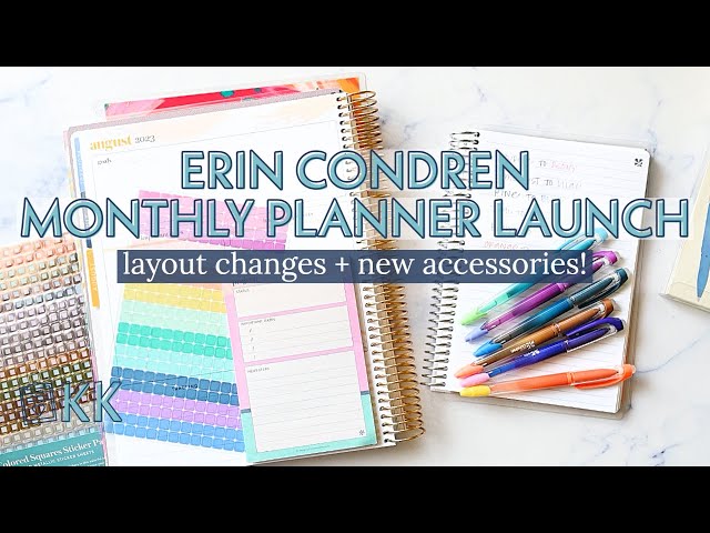 Erin Condren Monthly Planner Launch Haul and Review New Functional Dashboard Design and Accessories