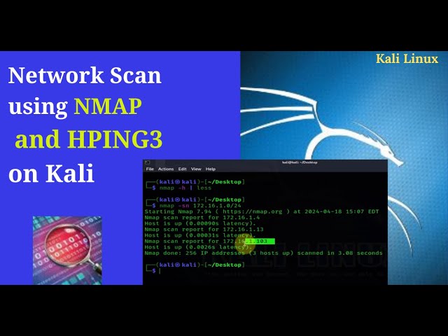 Active Network Scanning using NMAP and Hping3 on Kali Linux