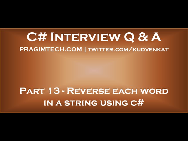Reverse each word in a string using c#