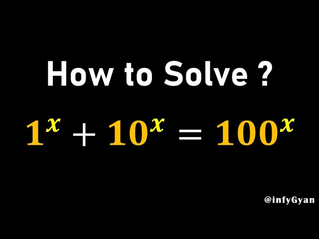 Can This Math Problem Beat Me? | Solve this exponential equation for 'x'