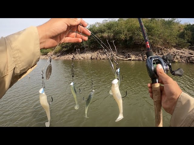 Pescando con 5 señuelos al mismo tiempo! | Pesca con Sombrilla